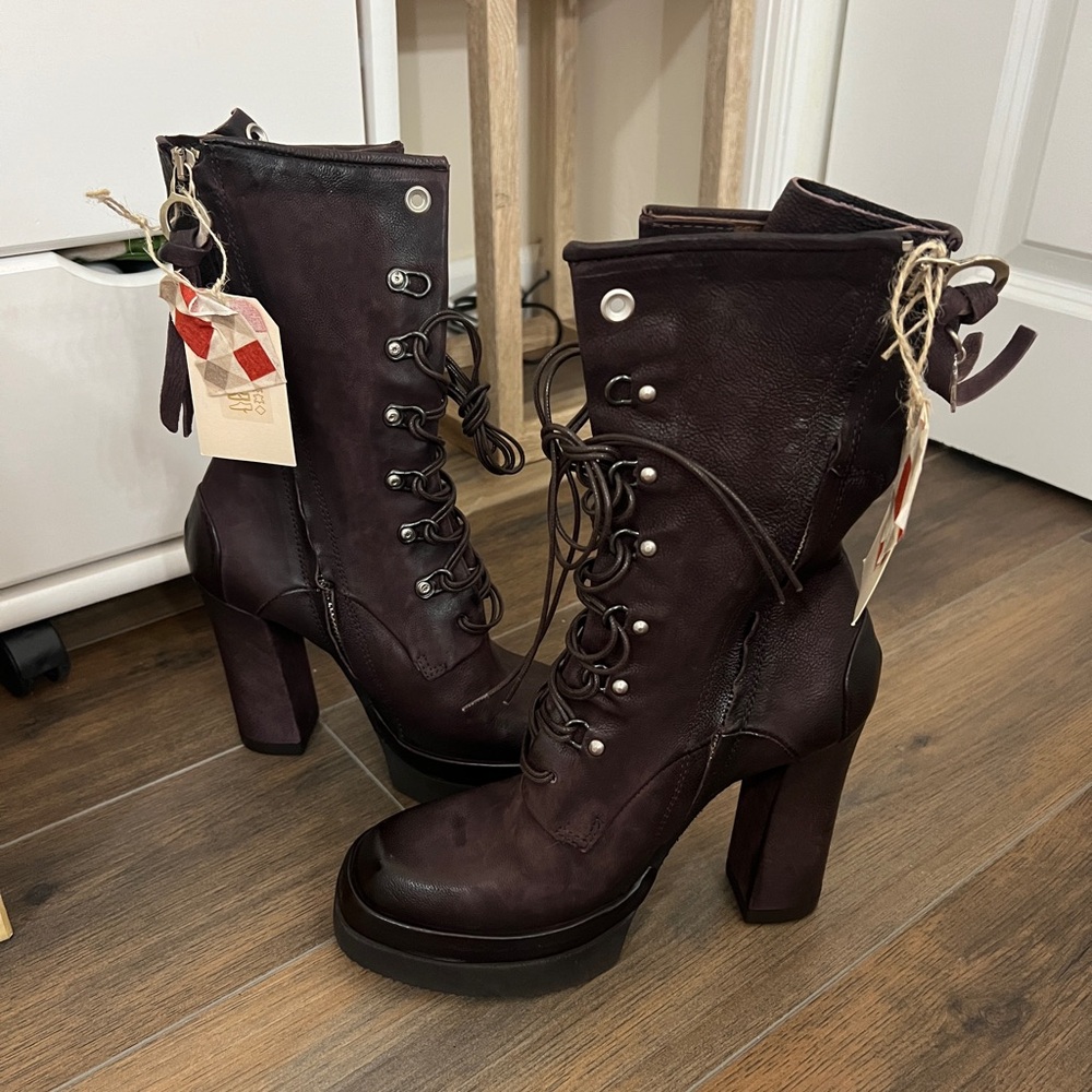 *BRAND NEW* A.S.98 Vivienne Womens Burgundy Leather Casual Dress Boots